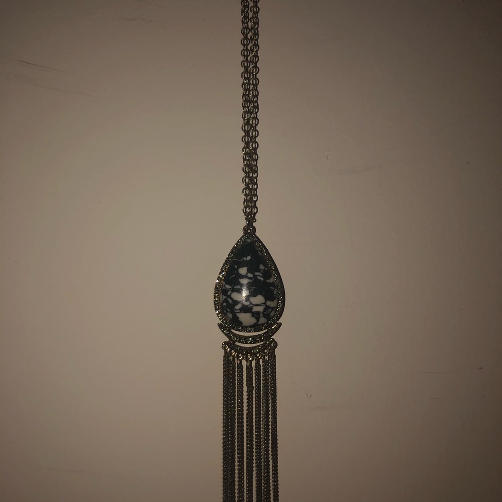 black/white marble necklace